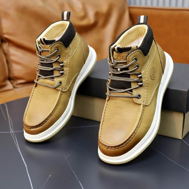 UGG Tan Moc-Toe Lace-Up Ankle Boots