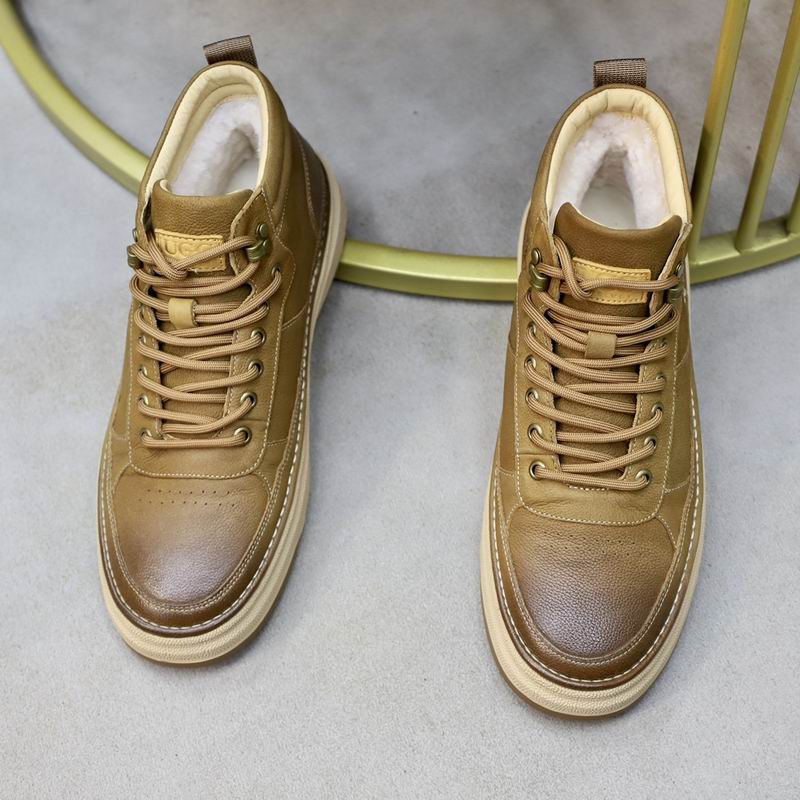 UGG Tan Lace-Up High-Top Sneakers