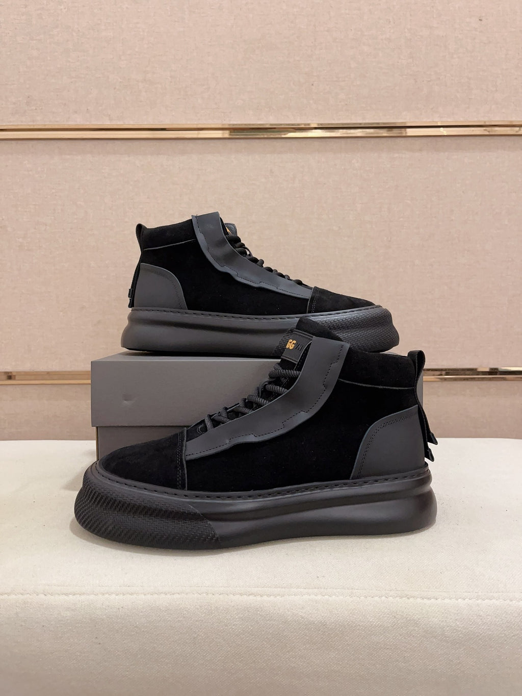 UGG Black Contrast-Panel High-Top Platform Sneakers