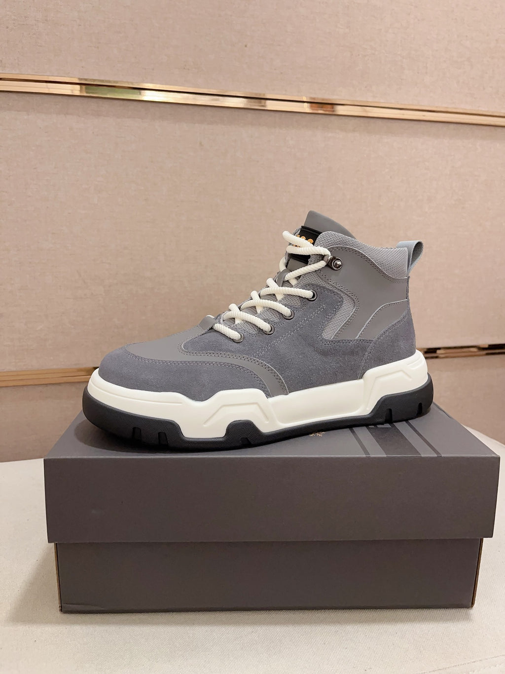 UGG Gray High-Top Sculpted-Sole Sneakers