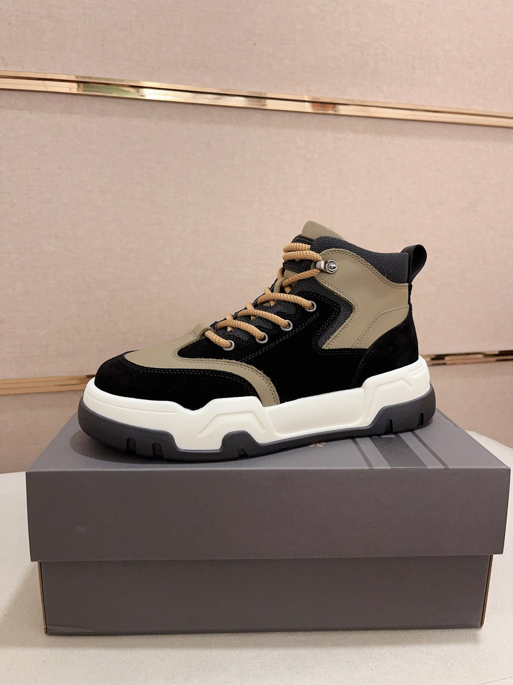 UGG Black & Taupe High-Top Sculpted-Sole Sneakers