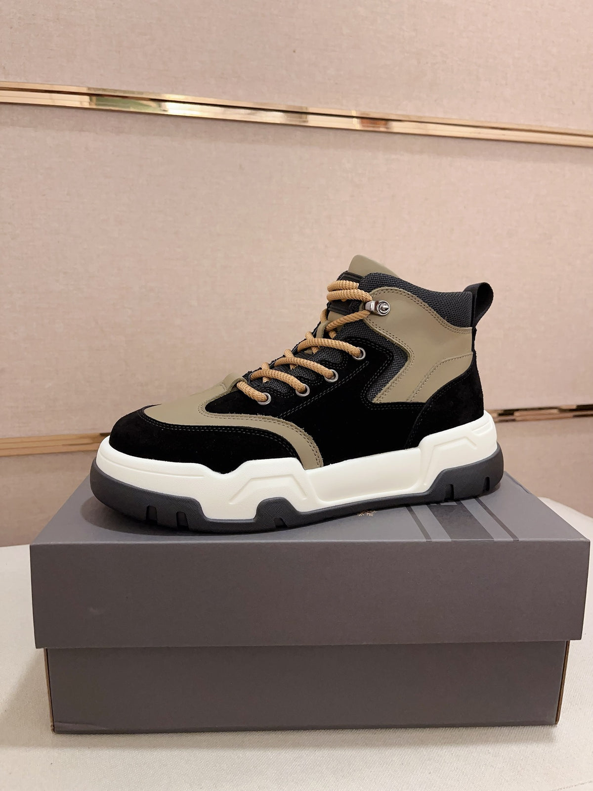 UGG Black & Taupe High-Top Sculpted-Sole Sneakers