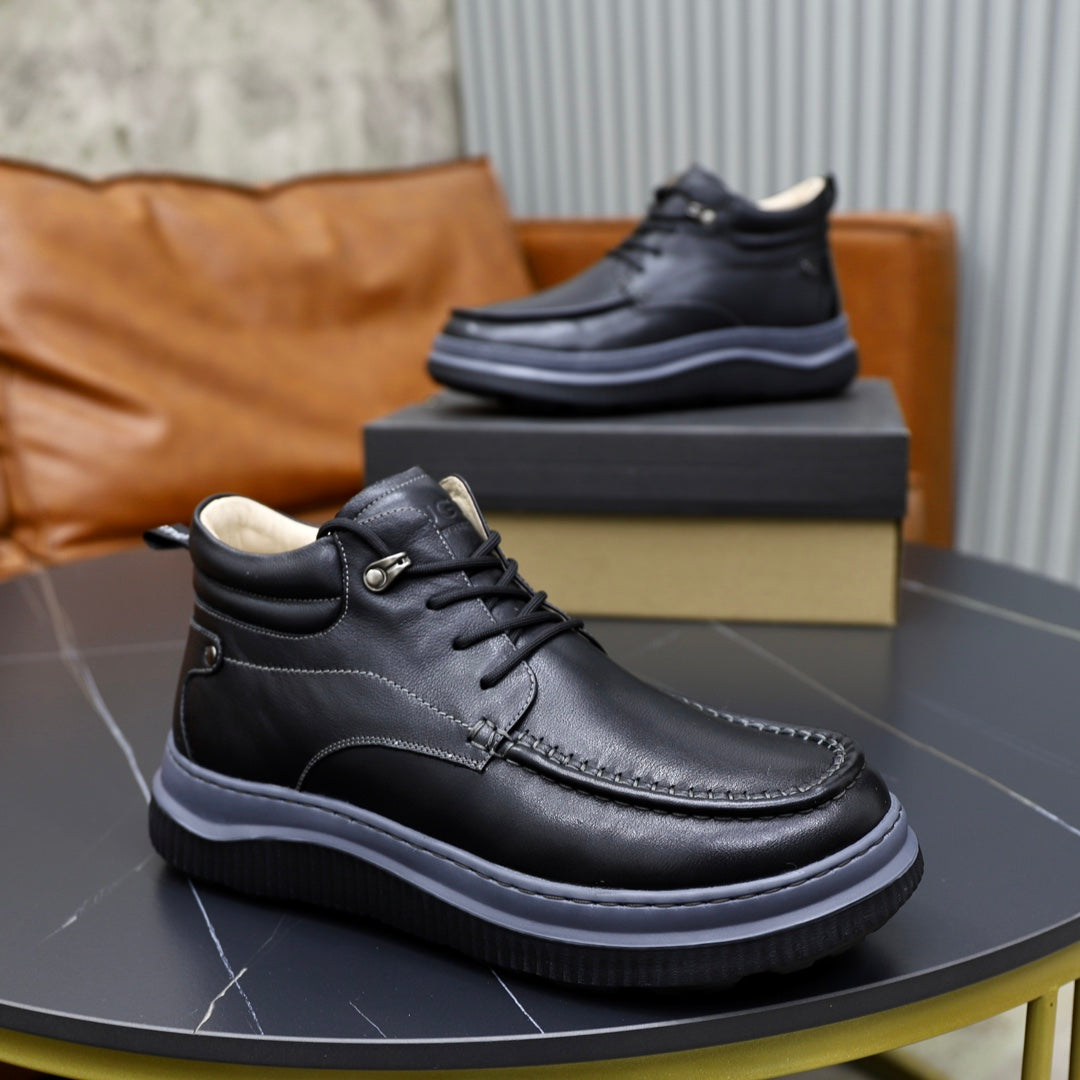 UGG Black Moc-Toe Lace-Up Ankle Boots