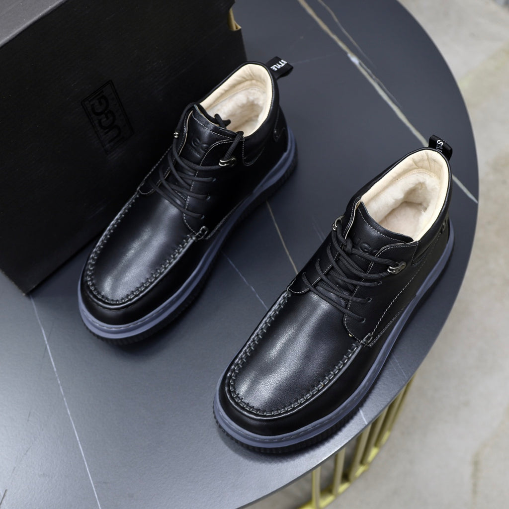 UGG Black Moc-Toe Lace-Up Ankle Boots