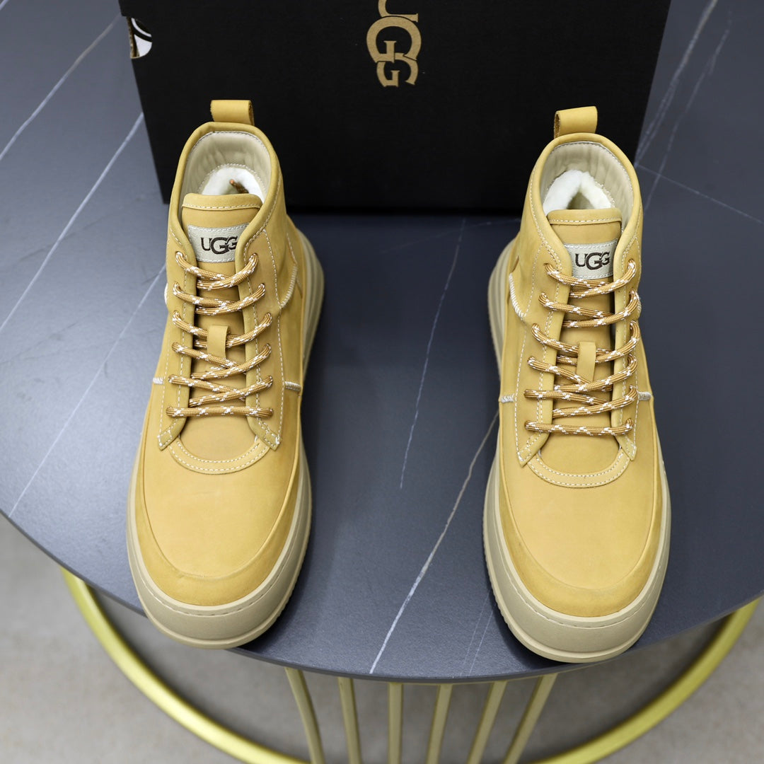 UGG Wheat Sculpted-Sole Lace-Up Ankle Boots