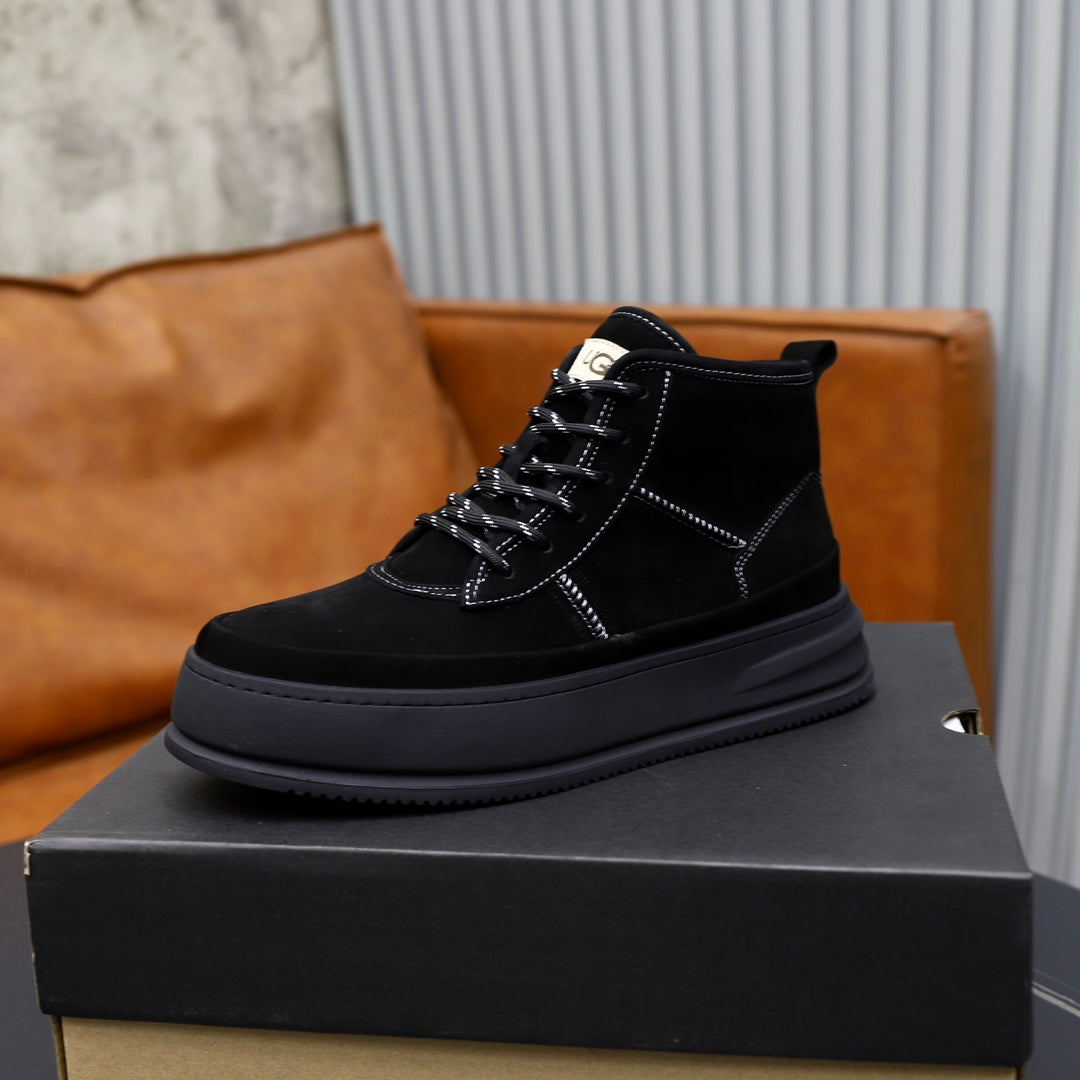UGG Black Sculpted-Sole Lace-Up Ankle Boots