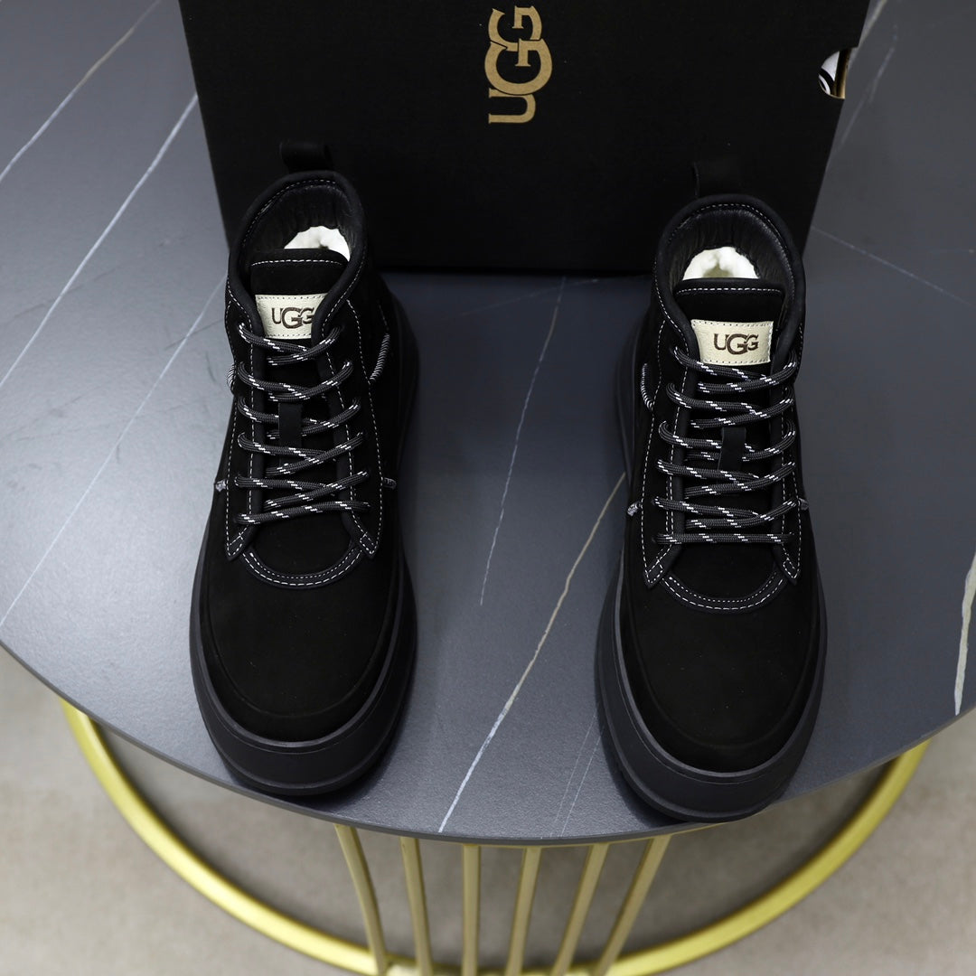 UGG Black Sculpted-Sole Lace-Up Ankle Boots