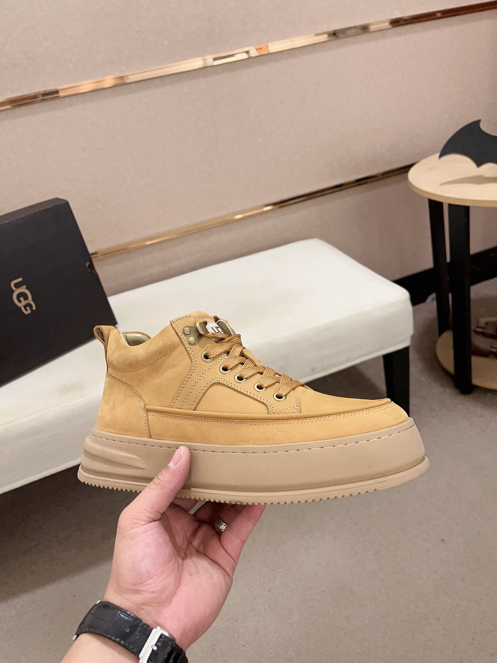 UGG Sand Lace-Up Platform Sneakers