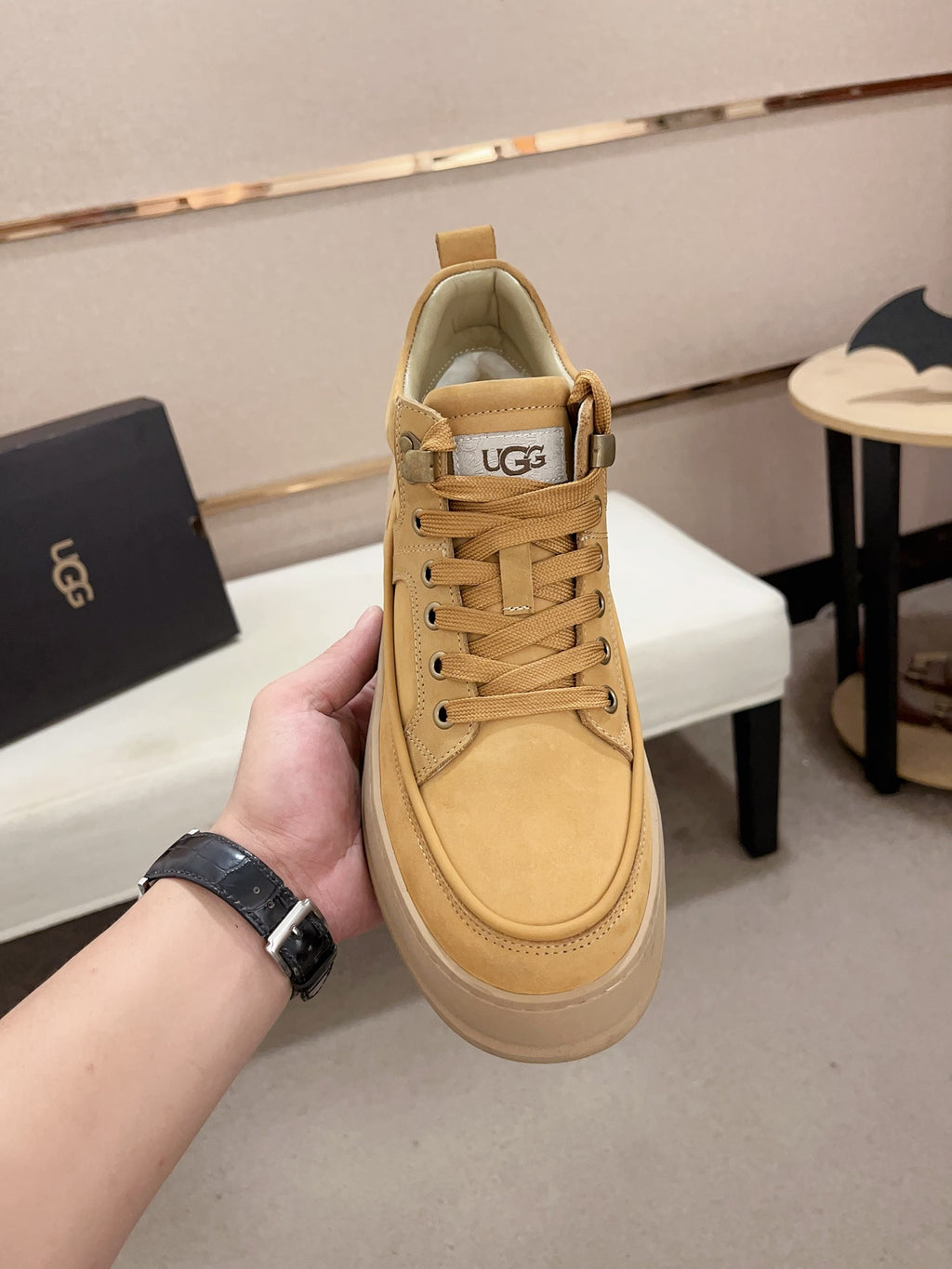 UGG Sand Lace-Up Platform Sneakers