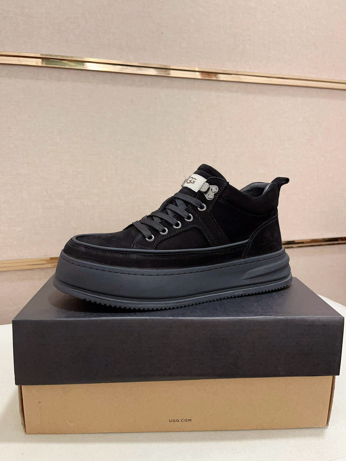 UGG Black Lace-Up Platform Sneakers