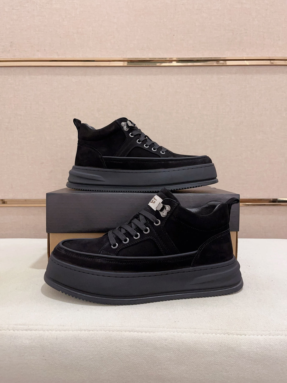 UGG Black Lace-Up Platform Sneakers