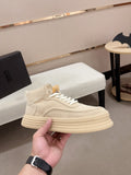 UGG Cream High-Top Ribbed-Platform Sneakers