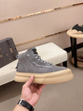 UGG Gray Panel-Detail High-Top Platform Sneakers