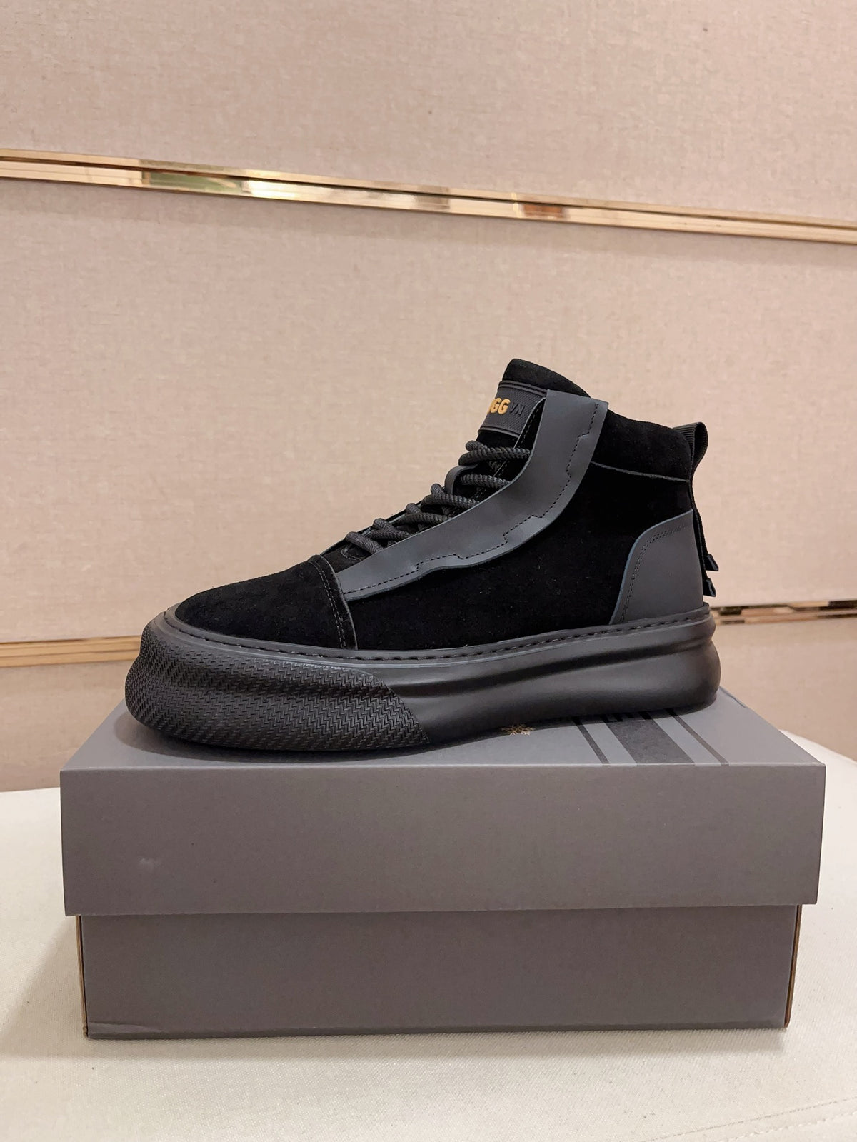 UGG Black Contrast-Panel High-Top Platform Sneakers