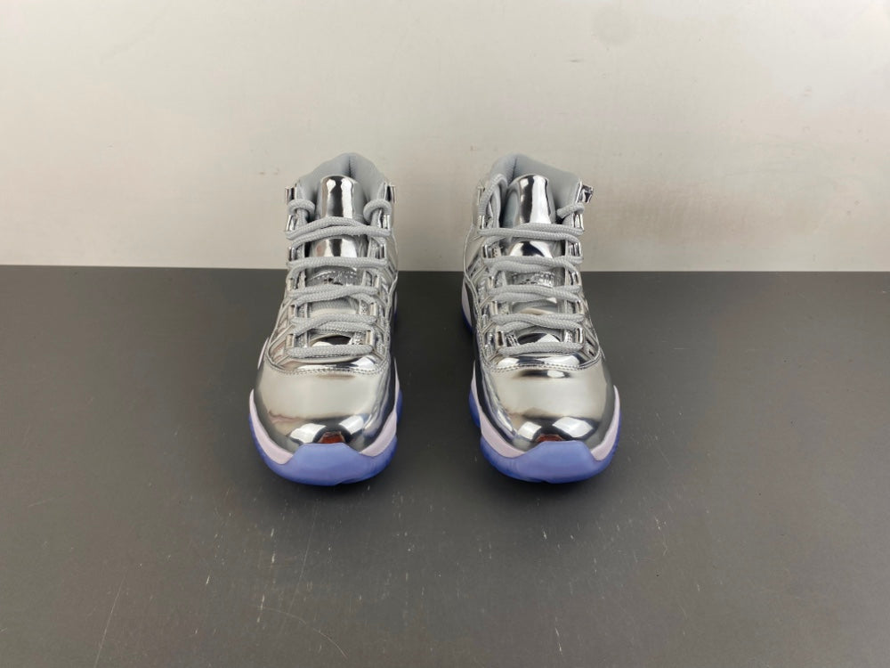 Air Jordan 11 Silver High-Top Sneakers