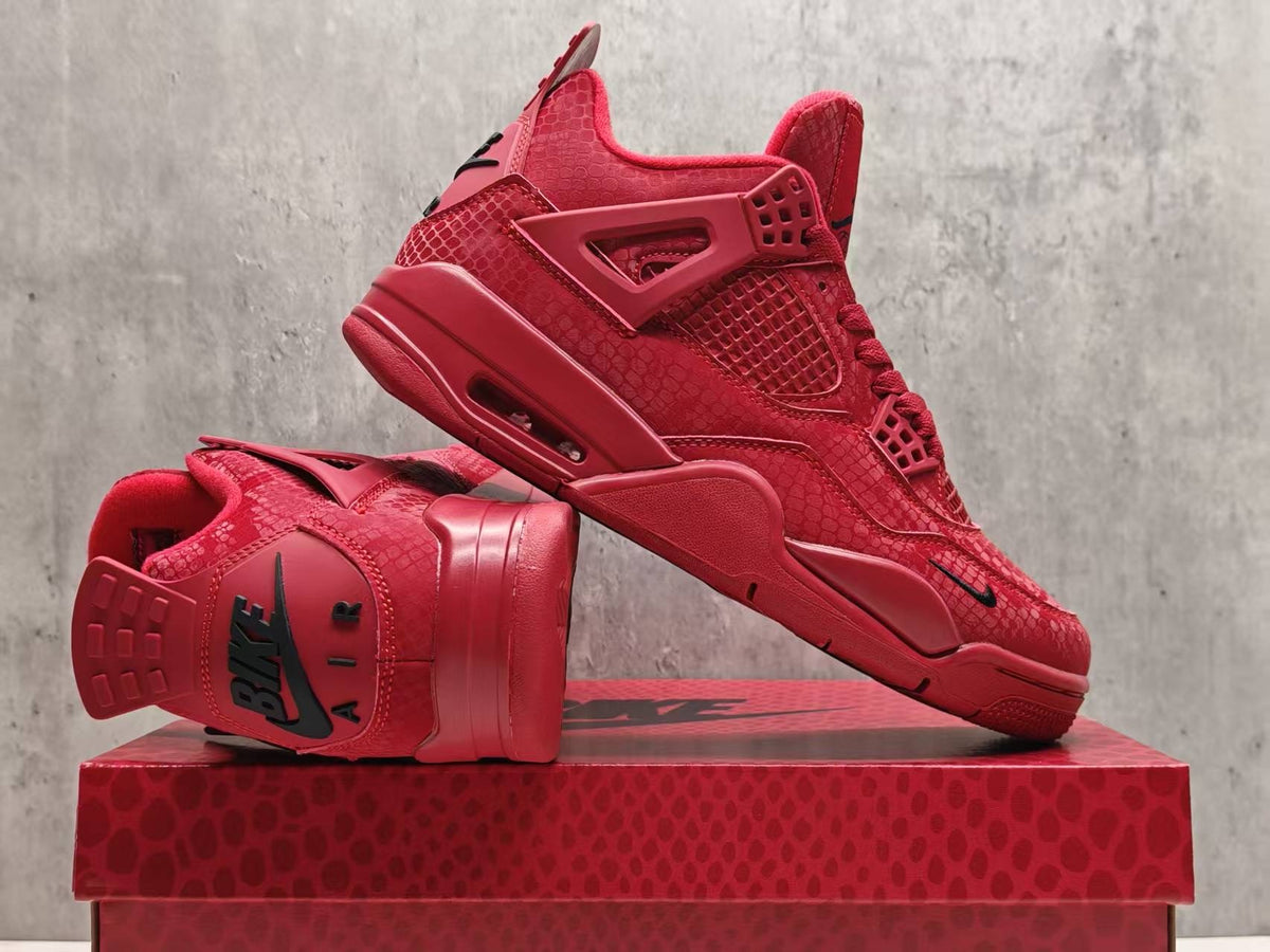 Nigel Sylvester x Air Jordan 4 Red Sneakers with Black Accents