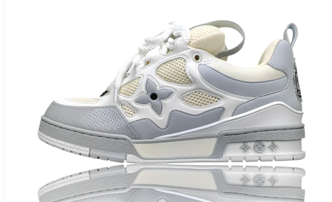 Skate Sneakers – Gray, White & Cream