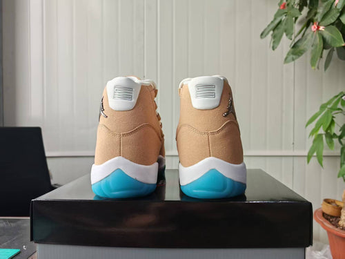 Air Jordan 11 Retro Canvas & Football Blue High-Top Sneakers