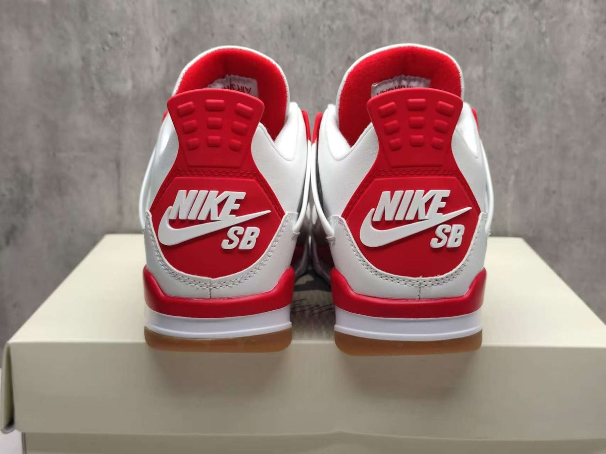 Air Jordan 4 Retro Ruby White & Red Sneakers