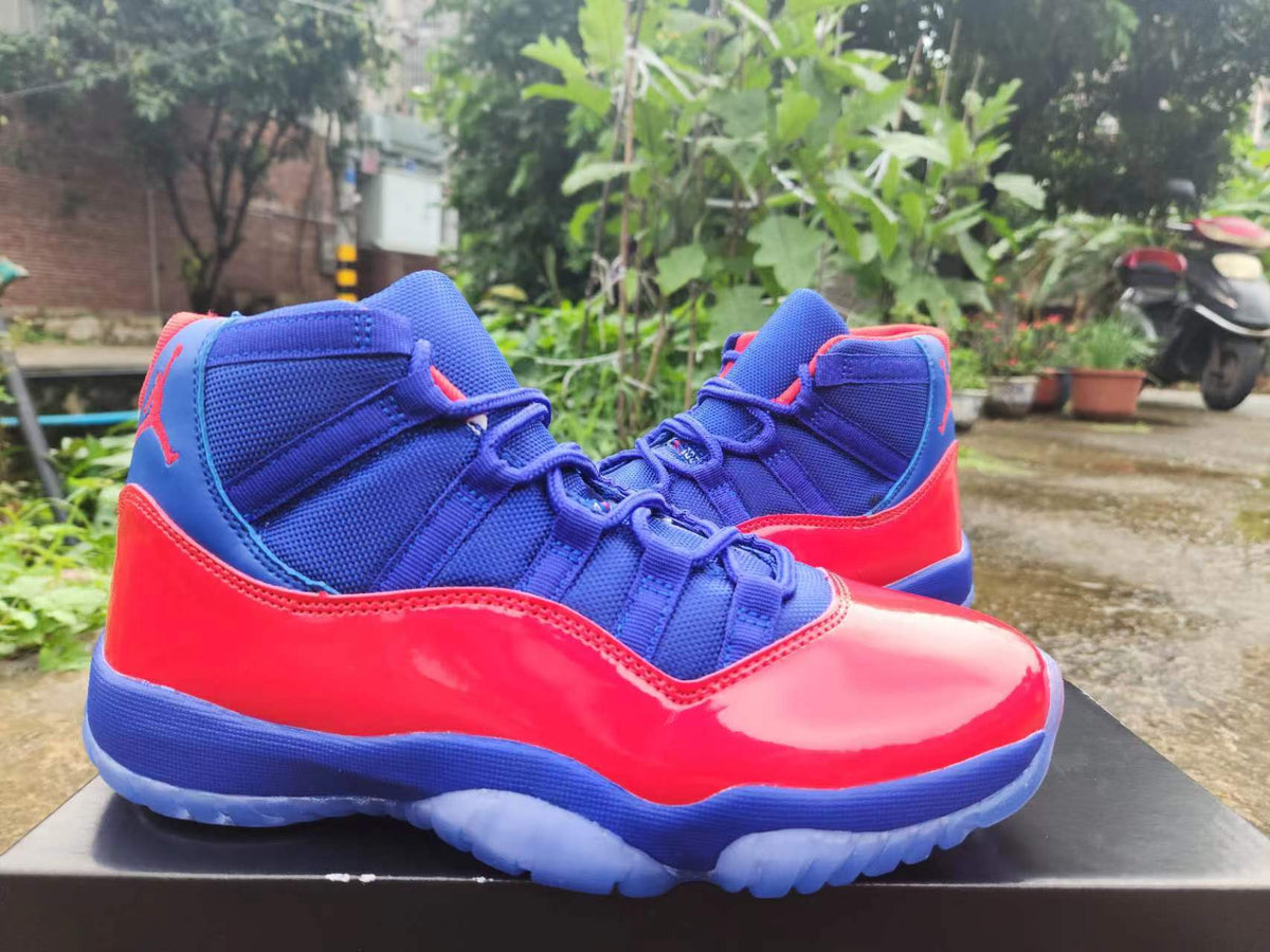 Air Jordan 11 High-Top Sneakers – Red & Royal Blue