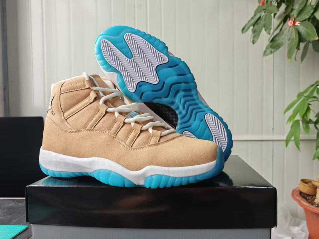 Air Jordan 11 Retro Canvas & Football Blue High-Top Sneakers