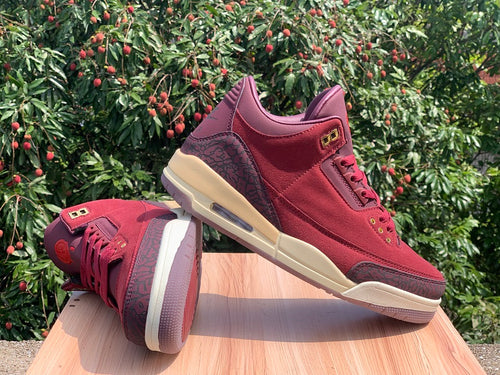 Air Jordan 3 OG Premium Bin 23 Burgundy Sneakers