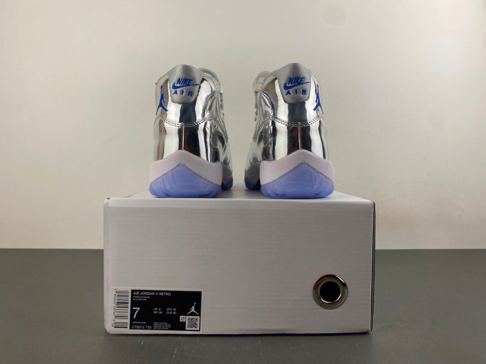 Air Jordan 11 Silver High-Top Sneakers