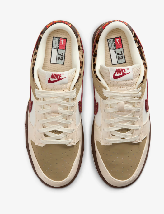 Nike Dunk Low Unisex Sneakers – Cream, Khaki & Burgundy