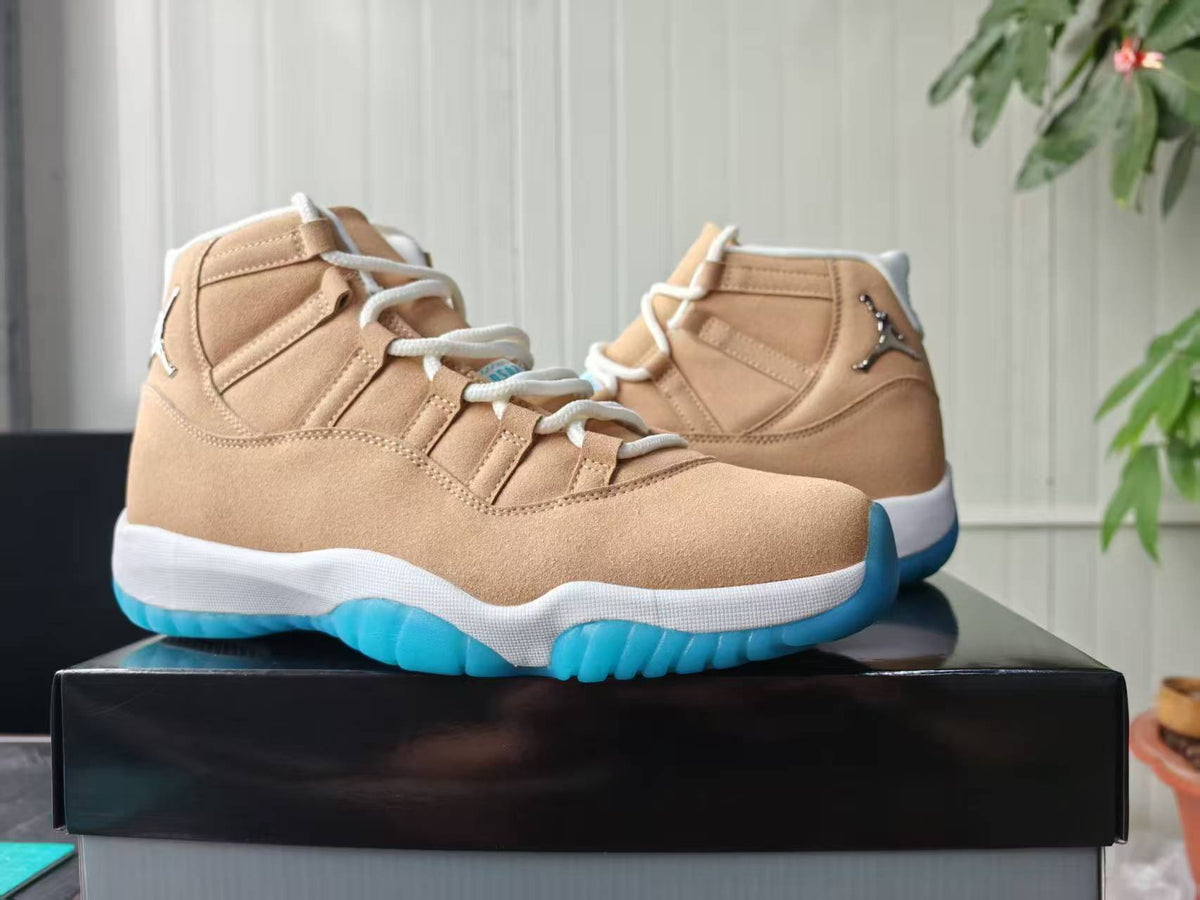 Air Jordan 11 Retro Canvas & Football Blue High-Top Sneakers