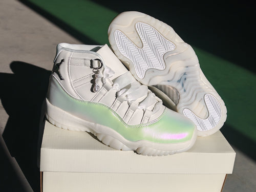 Air Jordan 11 Retro Sail & Pearl Grey High-Top Sneakers