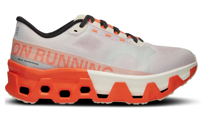 On Cloudmonster Hyper – Light Gray & Orange Sneakers