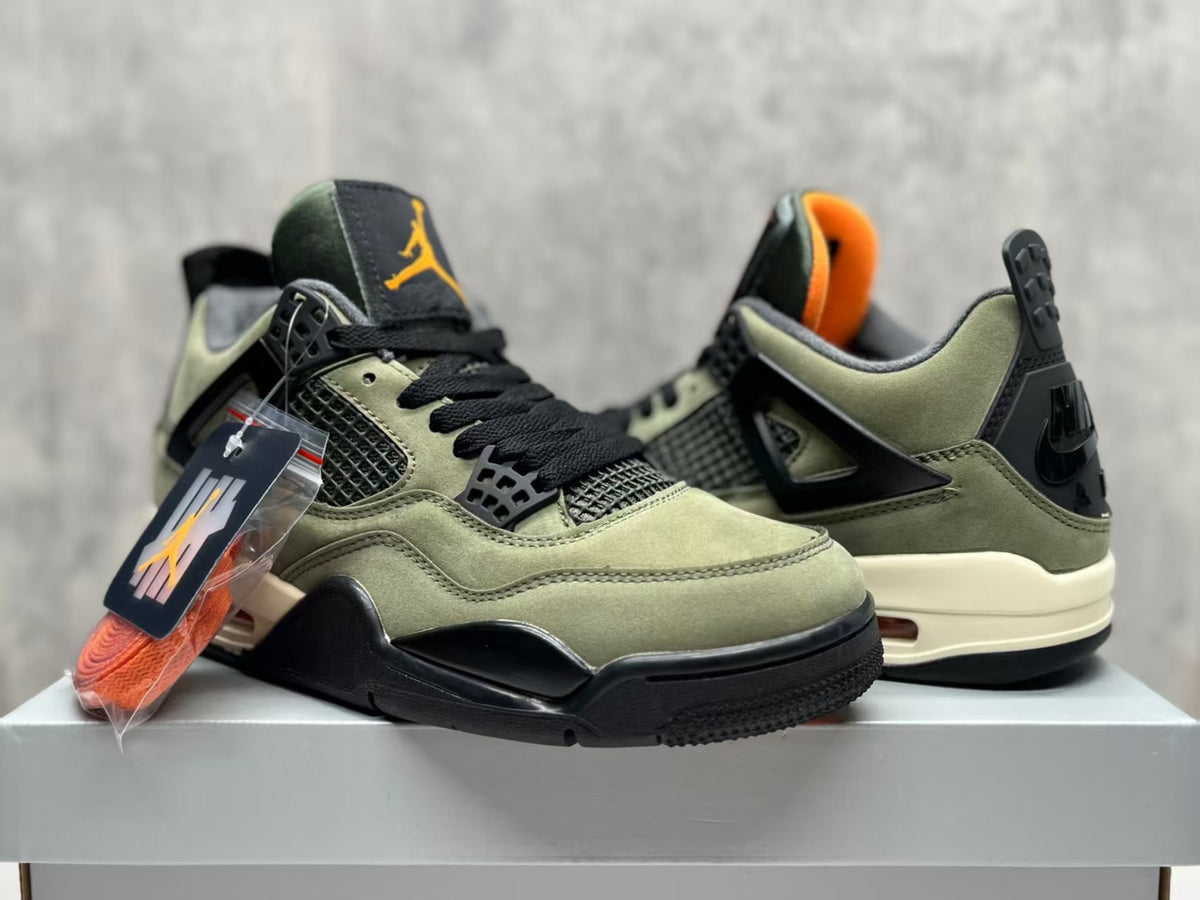 Air Jordan 4 Retro Olive Green & Black Sneakers