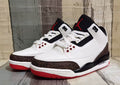 Air Jordan 3 White & Brown Sneakers with Red Accents