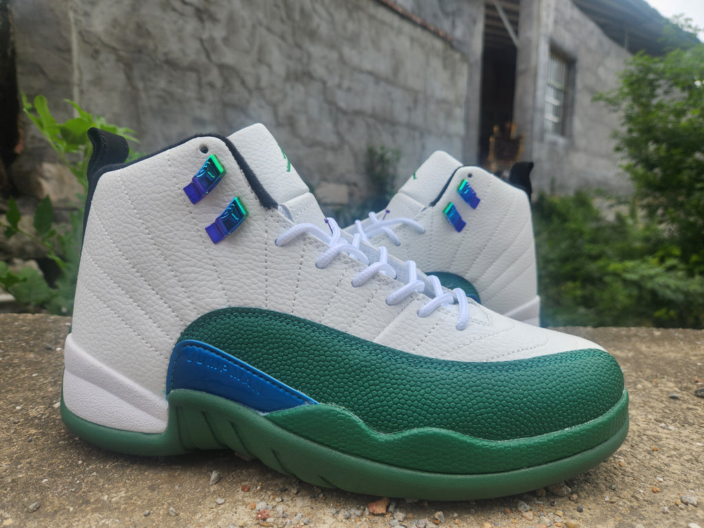Air Jordan 12 High-Top Sneakers – White & Green