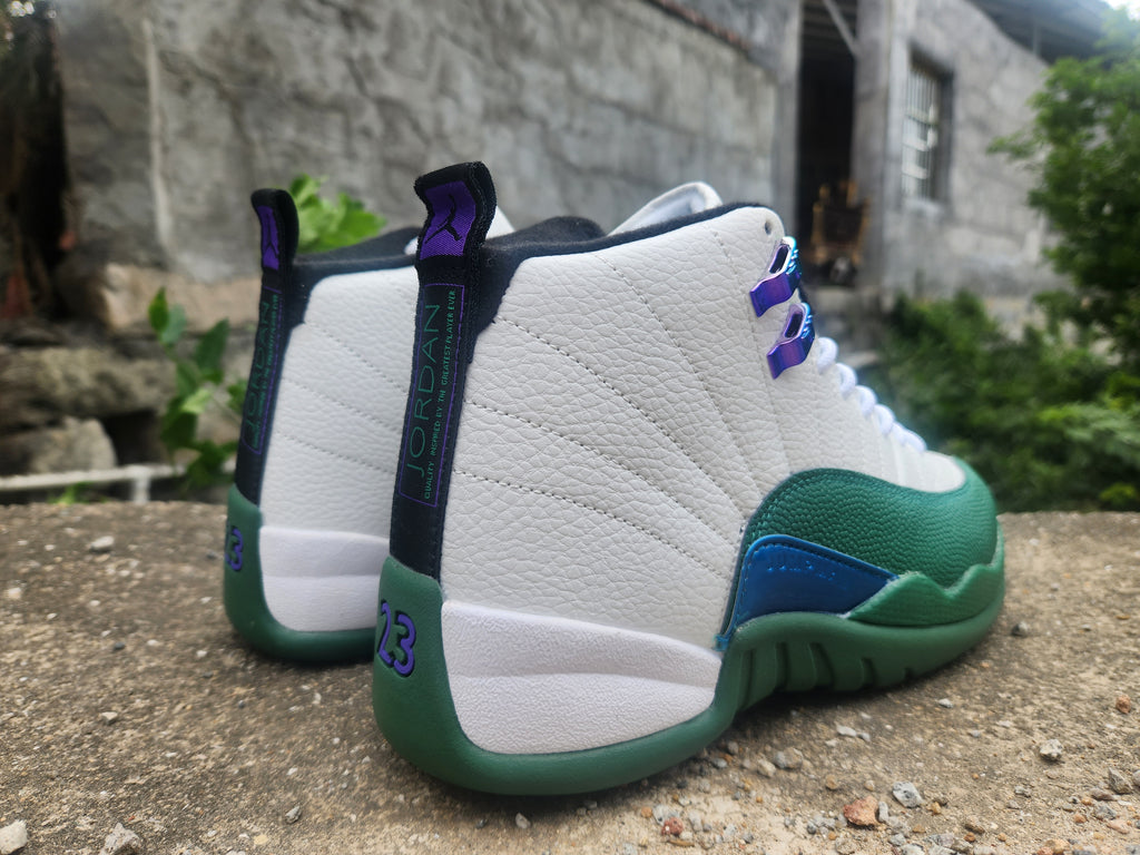 Air Jordan 12 High-Top Sneakers – White & Green