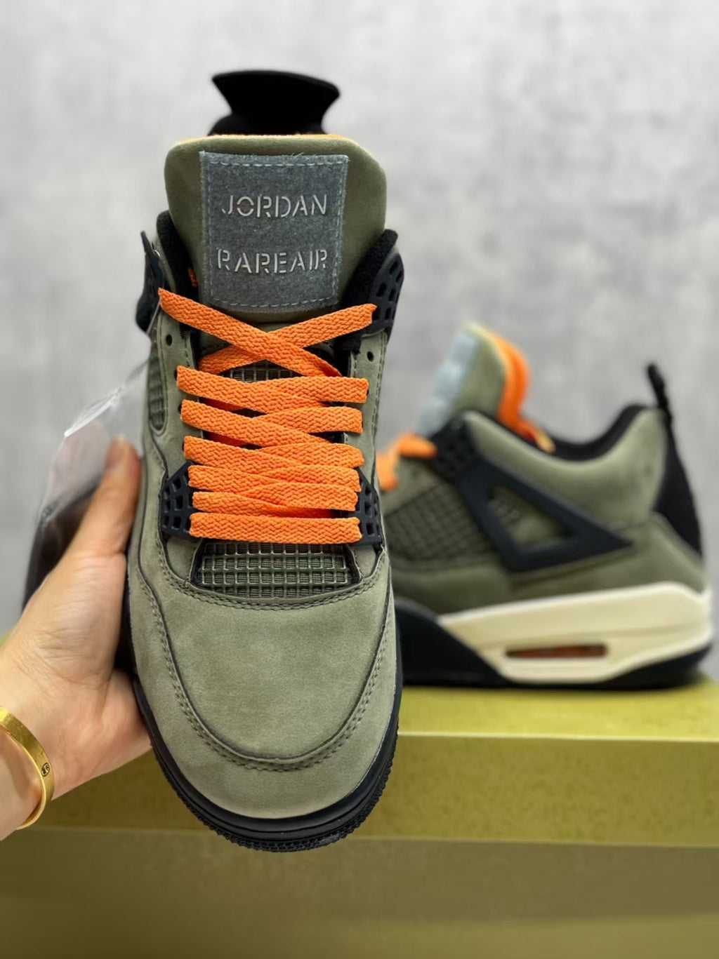 Air Jordan 4 Retro Olive Green & Black Sneakers