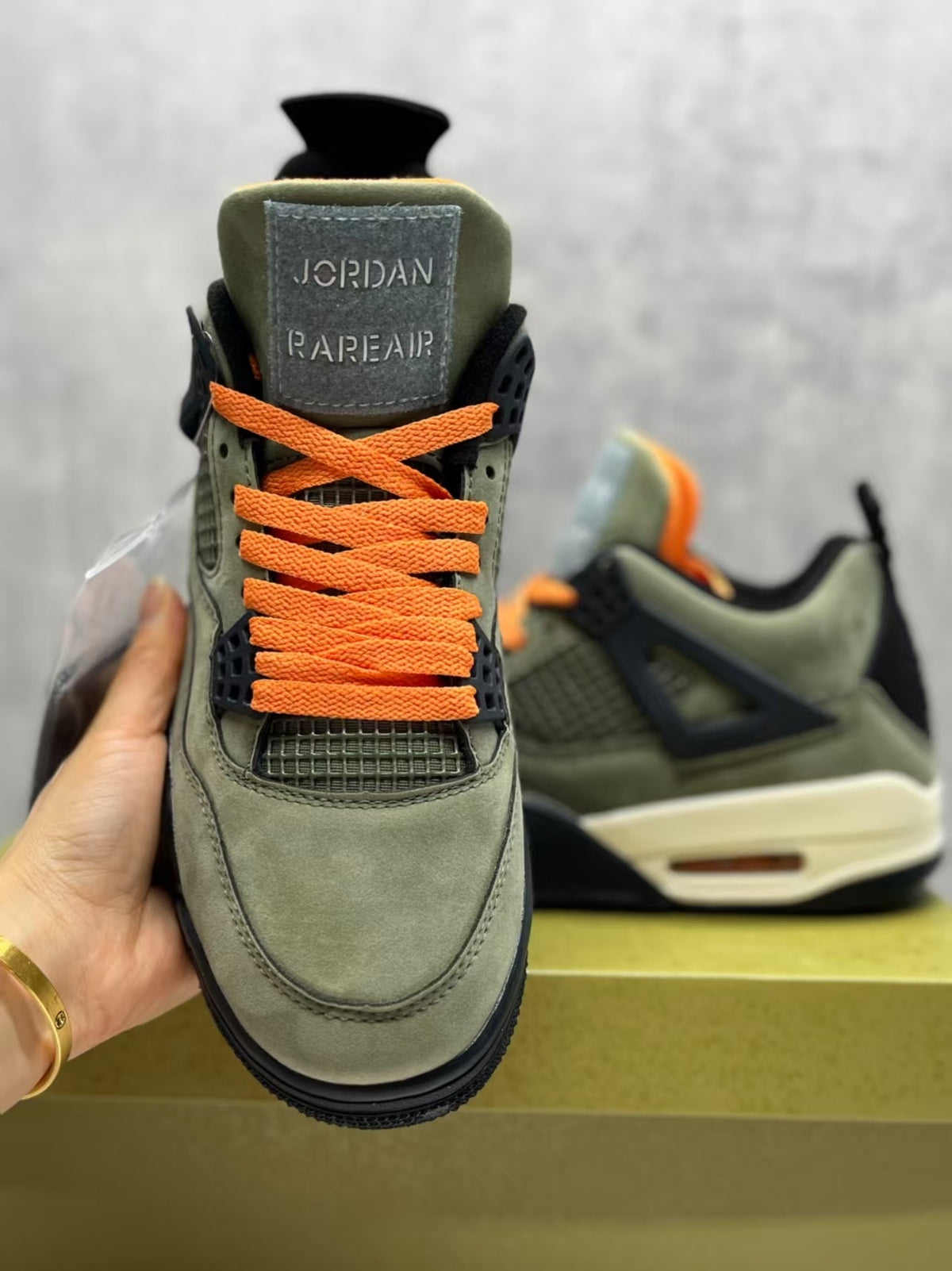 Air Jordan 4 Retro Olive Green & Black Sneakers