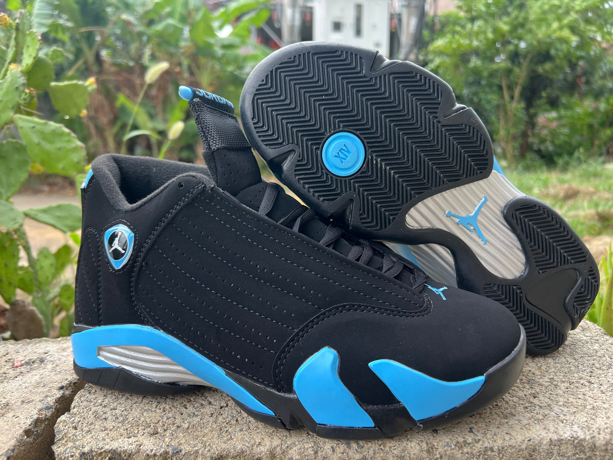 Air Jordan 14 Retro Sneakers – Black & Bright Blue